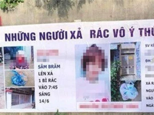 Xôn xao tấm băng rôn bêu hình ảnh, tên tuổi người xả rác