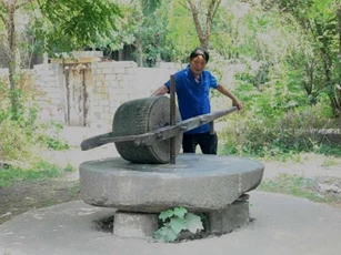 Đại gia Đồng Nai chi 160 triệu đồng mua chiếc cối đá 2 tấn về ngắm