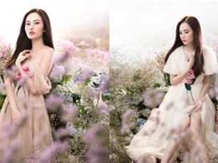 Diệu Linh hoá tiên nữ với váy hoa 3D