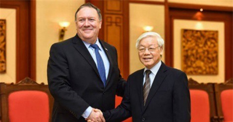 Ngoại trưởng Mỹ Pompeo gặp Tổng bí thư Nguyễn Phú Trọng