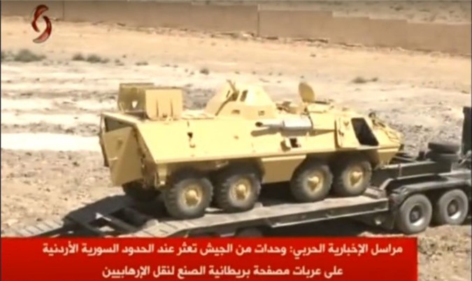 Clip: Quân đội Syria phát hiện loạt tên lửa và xe bọc thép Anh dọc biên giới Jordan