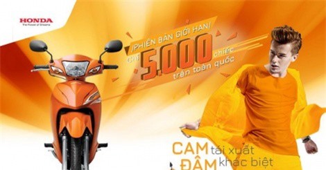 Honda Wave Alpha 110 cc tái xuất, màu cam nổi bật