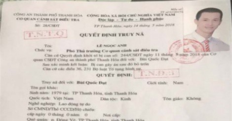 Thanh Hóa: Truy nã 3 đối tượng sử dụng súng gây thương tích rồi bỏ trốn