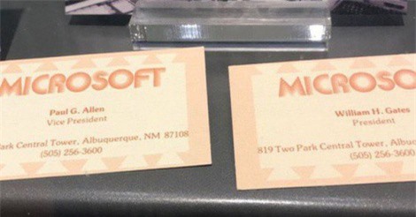 Đây là tấm danh thiếp đầu tiên của Bill Gate ở Microsoft, ngay sau khi ông bỏ học Harvard