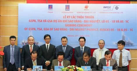 PVN, GAS ký kết các hợp đồng phát triển dự án Sao Vàng – Đại Nguyệt