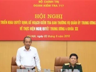 Đoàn Kiểm tra Bộ Chính trị làm việc với Ban Thường vụ Quân ủy Trung ương