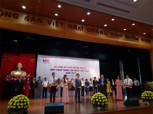 Công bố 1000 doanh nghiệp nộp thuế thu nhập doanh nghiệp lớn nhất Việt Nam năm 2017