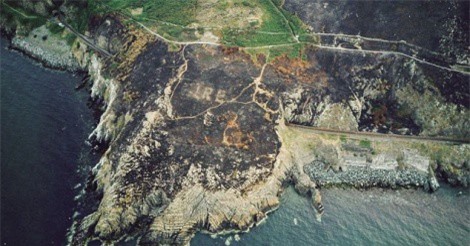 Cháy rừng bất ngờ để lộ thông điệp từ Thế chiến thứ hai